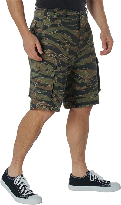 Vintage Paratrooper Cargo Shorts - Tiger Stripe Camo