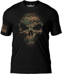 USMC Woodland MARPAT Camouflage Skull Tee