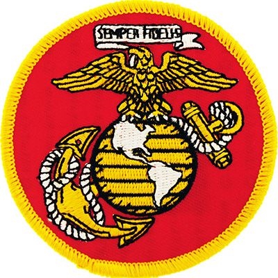 IRON ON USMC ROUND EGA LOGO PATCH