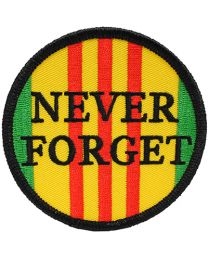 IRON ON ROUND VIETNAM NEVER FORGET PATCH