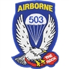 IRON ON 503rd THE ROCK AIRBORNE PATCH