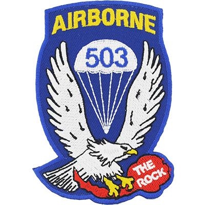 IRON ON 503rd THE ROCK AIRBORNE PATCH