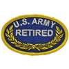 IRON ON OVAL ARMY RETIRED PATCH