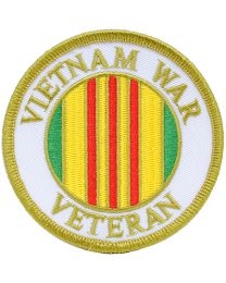 IRON ON ROUND VIETNAM WAR VETERAN PATCH