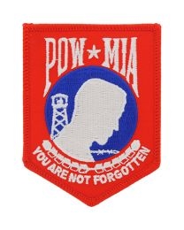 IRON ON RED POW MIA PATCH