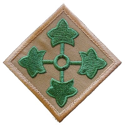 IRON ON 4th INFANTRY DIV PATCH