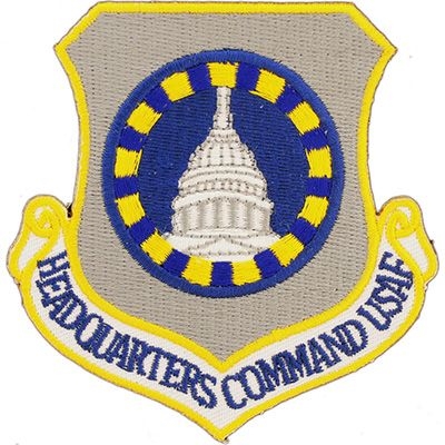 IRON ON HEADQUARTERS COMMAND USAF PATCH