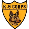IRON ON K9 CORPS PATCH