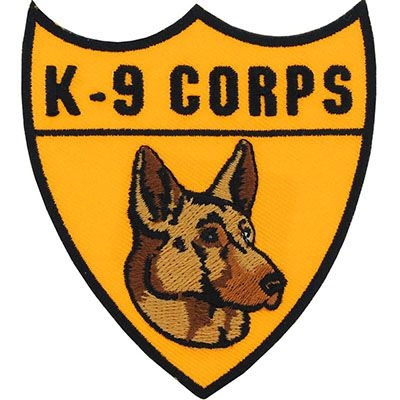 IRON ON K9 CORPS PATCH