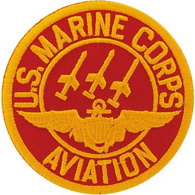 IRON ON USMC AVIATION RED/GOLD PATCH