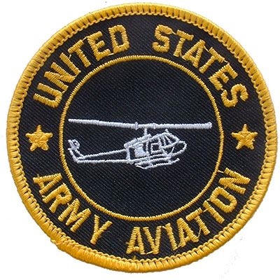 IRON ON US ARMY AVIATION W/COPTER PATCH
