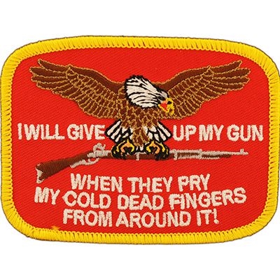 IRON ON I'LL GIVE UP MY GUN PATCH
