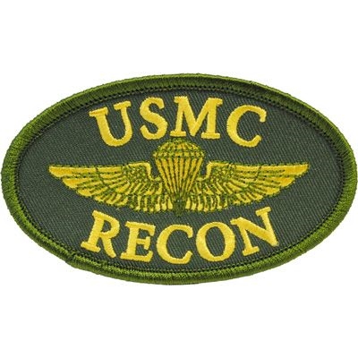 IRON ON OD OVAL USMC RECON PATCH