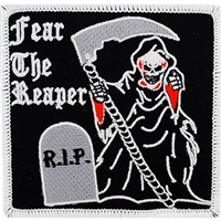 IRON ON FEAR THE REAPER BLACK PATCH