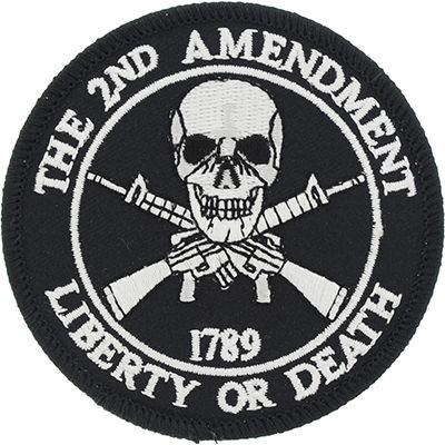 IRON ON BLACK 2ND AMENDMENT PATCH