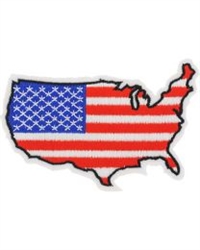 IRON ON UNITED STATES MAP FLAG PATCH