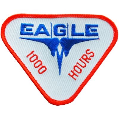 IRON ON USAF EAGLE 1000 HOURS PATCH