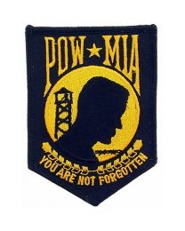 IRON ON BLK/YELLOW POW MIA PATCH