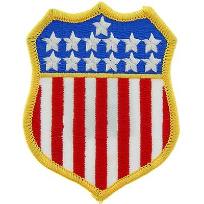 IRON ON USA SHIELD PATCH