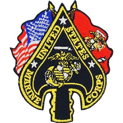 IRON ON USMC SPADE FLAGS PATCH