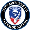 IRON ON ROUND 187th AIRBORNE PATCH
