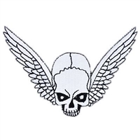 IRON ON SKULL AND WINGS PATCH