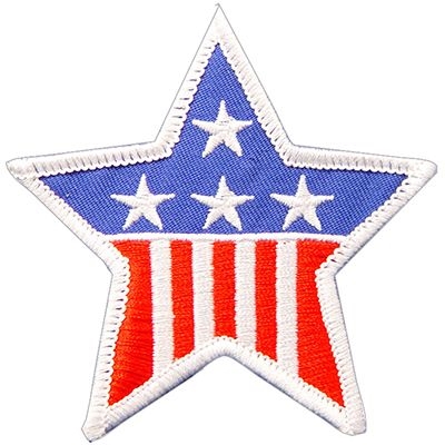 IRON ON USA STARS AND STRIPES STAR PATCH