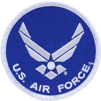 IRON ON ROUND US AIR FORCE SYMBOL II PATCH