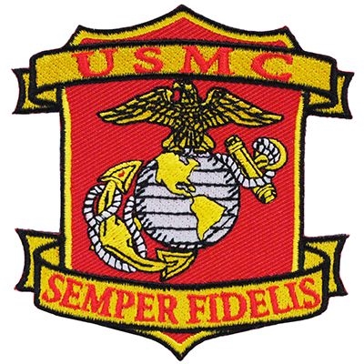 IRON ON USMC SEMPER FI SHIELD PATCH