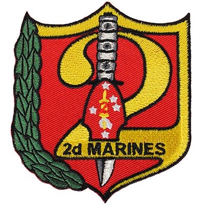 IRON ON  USMC 2nd MARINES RGT PATCH