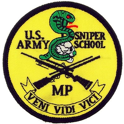 IRON ON ARMY SNIPER SCHOOL PATCH