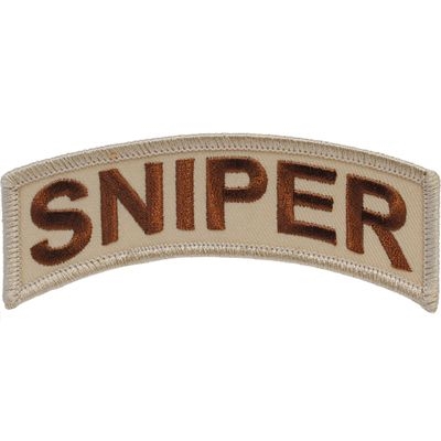 IRON ON SNIPER TAB DESERT PATCH