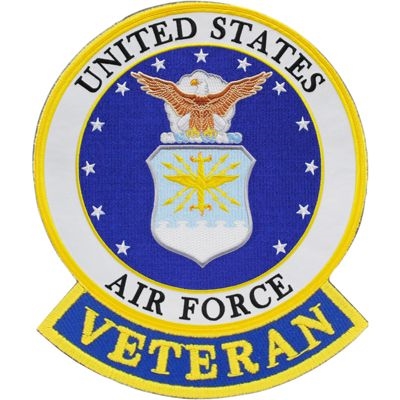 IRON ON AIR FORCE EMBLEM VETERAN PATCH