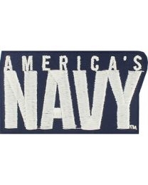 IRON ON RECTANGLE AMERICA'S NAVY PATCH