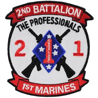 IRON ON  USMC 2nd BAT 1st MARINES  DIV PATCH