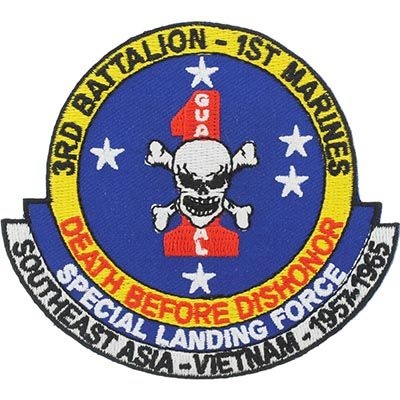 IRON ON  USMC 3rd BAT 1st MARINES  DIV PATCH