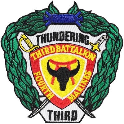 IRON ON  USMC 3rd BAT 4th MARINES  DIV PATCH