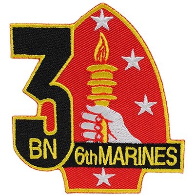 IRON ON  USMC 3rd BAT 6th MARINES  DIV PATCH