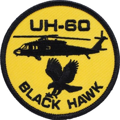 IRON ON UH-60 BLACK HAWK PATCH
