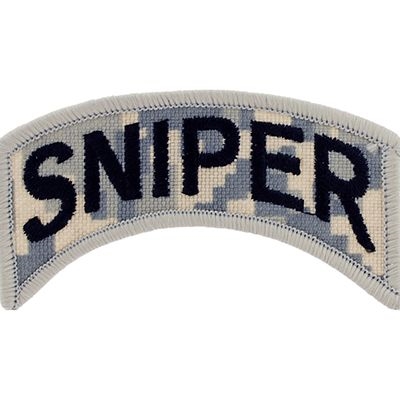 IRON ON SNIPER TAB ARMY DIGITAL PATCH