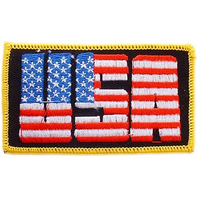 IRON ON USA FLAG LETTERS PATCH