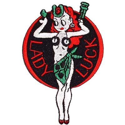 IRON ON NOSE ART LADY LUCK PATCH