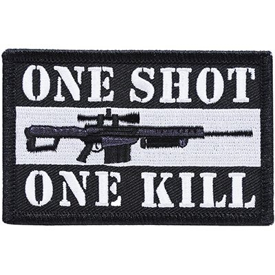 IRON ON ONE SHOT ONE KILL W/GUN PATCH
