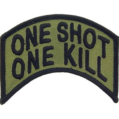 IRON ON ONE SHOT ONE KILL SUBDUED PATCH