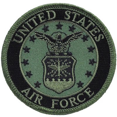 IRON ON AIR FORCE EMBLEM SUBDUED