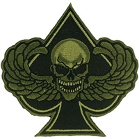 IRON ON DEATH WING SPADE SUBDUED PATCH