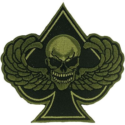 IRON ON DEATH WING SPADE SUBDUED PATCH