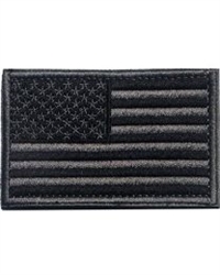IRON ON AMERICAN FLAG SOLID BLACK PATCH