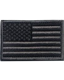 IRON ON AMERICAN FLAG SOLID BLACK PATCH