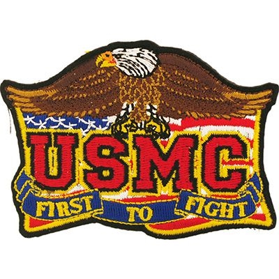 IRON ON USMC FIRST TO FIGHT PATCH